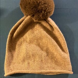 Cozy Brown Knit Pom-Pom Beanie